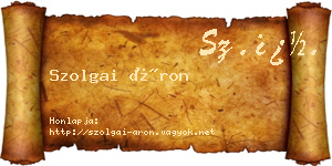 Szolgai Áron névjegykártya