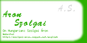 aron szolgai business card